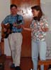 Vicar Shawn Boylan and his wife Jill lead the singing.